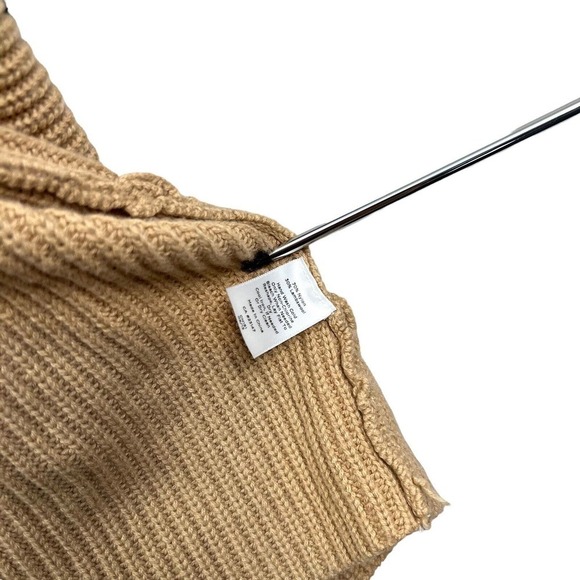 Talbots Cardigan Sweater Lambswool Blend Open Front Black Tan Women Size XLP‎ - Picture 4 of 6